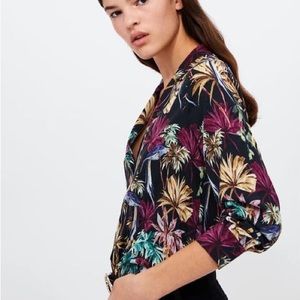 Zara Tropical Print Blouse - XS